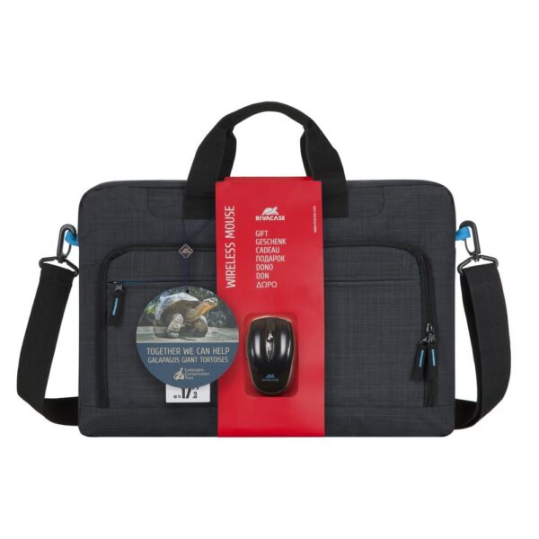 RIVACASE 8058 Laptop Sleeve 17" + Wireless Mouse - Black