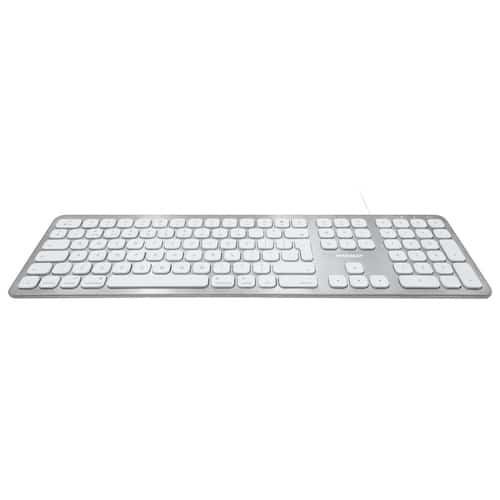 Macally Ultra Slim Wired Keyboard with 2 USB Ports