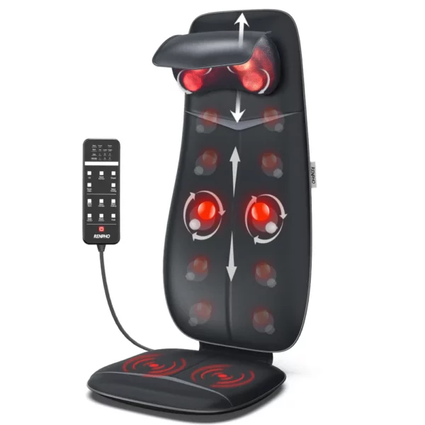 Renpho Neck & Back Massage Cushion - S Shaped - Black